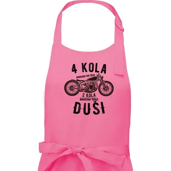 Kuchyňská zástěra 4 kola vs 2 kola - Pánská zástěra na vaření - Univerzální velikost ( Růžová )