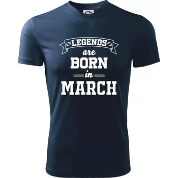 Chlapecké oblečení Legends are born in March - Dětské triko sportovní (dresovina) - 122 cm/6 let ( Námořní modrá (velmi tmavá - téměř černá) )