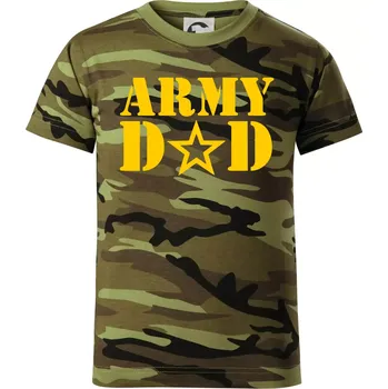 Army dad - Dětské maskáčové triko - 122 cm/6 let ( Zelený maskáč )