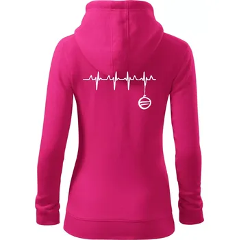 Dámská mikina EKG Vánoční ozdoba - Dámská mikina trendy zipper s kapucí - 2XL ( Purpurová )