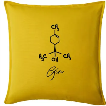 Polštář Barová chemie - gin - Polštář 50x50 - 50x50 - Pouze potah ( Žlutá )