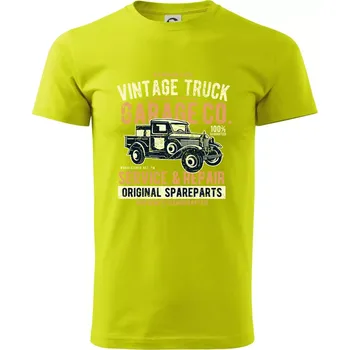 Pánské tričko Vintage Truck - Klasické pánské triko vyšší gramáže - 2XL ( Limetková )