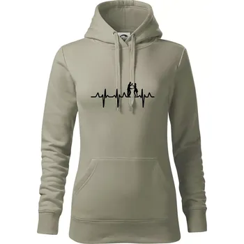 Dámská mikina EKG salsa tanečníci - Mikina dámská Cape s kapucí - XS ( Light khaki )