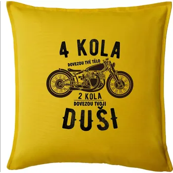 Polštář 4 kola vs 2 kola - Polštář 50x50 - 50x50 - Pouze potah ( Žlutá )