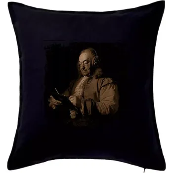 Polštář Johann Sebastian Bach se sluchátky - Polštář 50x50 - 50x50 - Pouze potah ( Černá )