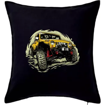 Polštář Žlutý offroad s navijákem - Polštář 50x50 - 50x50 - Pouze potah ( Černá )