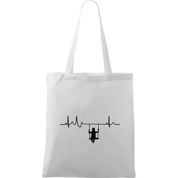 Nákupní taška EKG houpačka - Taška bavlněná - 42 x 38 cm ( Bílá )