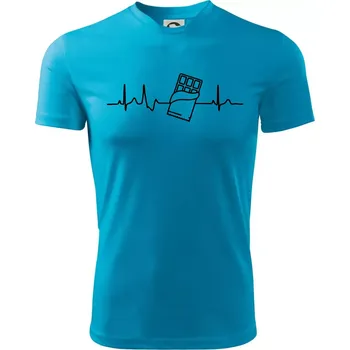 EKG čokoláda - Dětské triko sportovní (dresovina) - 158 cm/12 let ( Světlý tyrkys )