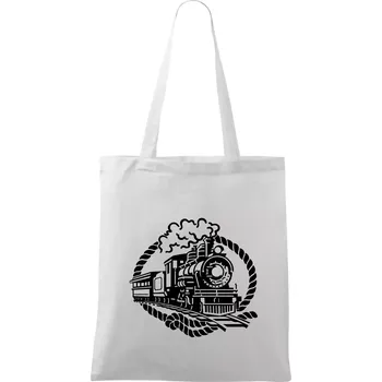 Lokomotiva lano - Taška bavlněná - 42 x 38 cm ( Bílá )