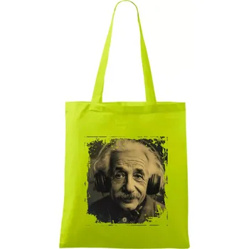 Albert se sluchátky - Taška bavlněná - 42 x 38 cm ( Limetková )