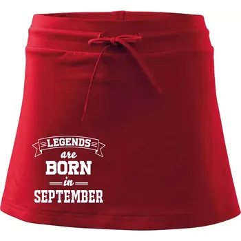 Dámská sukně Legends are born in September - Sportovní sukně - two in one - M ( Červená )