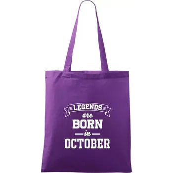 Legends are born in October - Taška bavlněná - 42 x 38 cm ( Fialová )