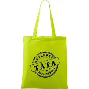 Razítko - nejlepší tatínek - Taška bavlněná - 42 x 38 cm ( Limetková )