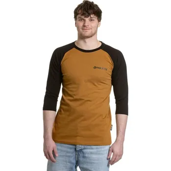 Pánské tričko s 3/4 rukávem Meatfly Reagan 2025 Gold Brown/Black XL