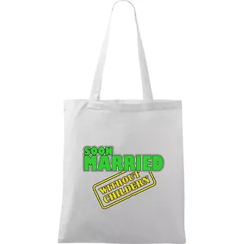 Nákupní taška Soon married without childern - Taška bavlněná - 42 x 38 cm ( Bílá )