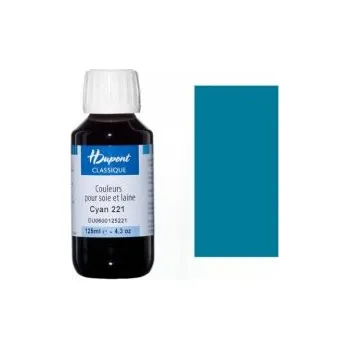 Speciální výtvarná barva Napařovací barva na hedvábí Dupont 125ml – 221 Cyan (Napařovací barva na hedvábí Dupont 125ml – 221 Cyan)