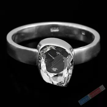 Prsten Stříbrný prsten (Ag 925/1000) s křišťálem Herkimer QA, vel. kamene cca 11 x 8 mm, POUZE VELIKOST 57/58, RARITA (KRH7871R)