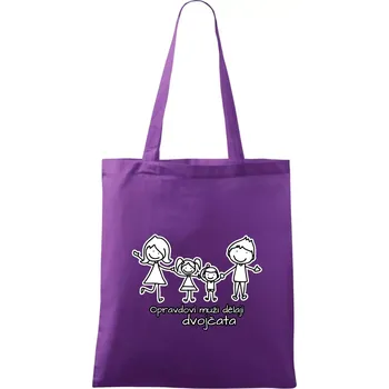 Opravdoví muži dělají dvojčata - holka kluk - Taška bavlněná - 42 x 38 cm ( Fialová )