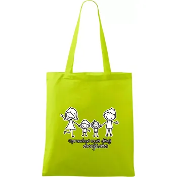 Opravdoví muži dělají dvojčata - kluk kluk - Taška bavlněná - 42 x 38 cm ( Limetková )