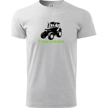 Pánské tričko John traktorista - Triko extra velké (5-8XL) - 8XL ( Světlešedý Melír )