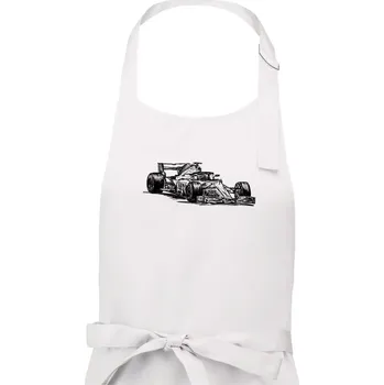 Kuchyňská zástěra Formule v závodě - Dámská zástěra na vaření - Univerzální velikost ( Bílá )