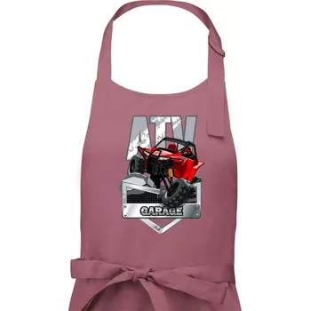 Kuchyňská zástěra ATV garage - Pánská zástěra na vaření - Univerzální velikost ( Starorůžová )