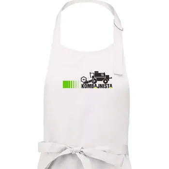 Kuchyňská zástěra Kombajnista zelená a žlutá - Dámská zástěra na vaření - Univerzální velikost ( Bílá )