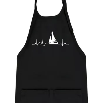 Kuchyňská zástěra EKG plachetnice - Dětská zástěra na vaření - Univerzální velikost ( Černá )