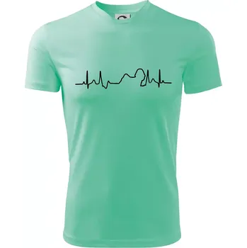 Shih-tzu ekg obrys - Dětské triko sportovní (dresovina) - 146 cm/10 let ( Mátová )