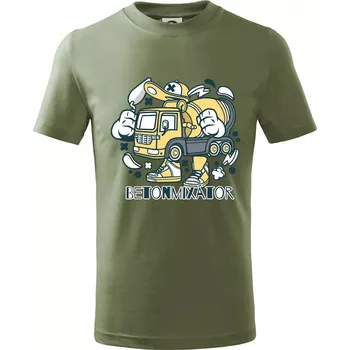 Betonmixátor - Tričko dětské bavlněné - 104-110cm / 3-4 roky ( Khaki )