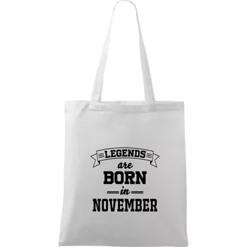 Legends are born in November - Taška bavlněná - 42 x 38 cm ( Bílá )