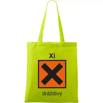 Xi Dráždivý - Výstražná tabulka na tričku - Taška bavlněná - 42 x 38 cm ( Limetková )