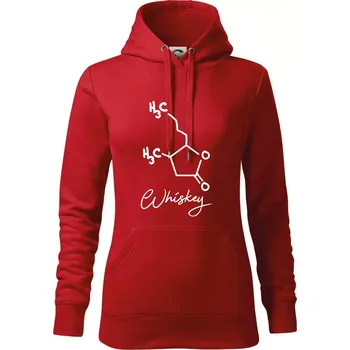Dámská mikina Barová chemie - whiskey - Mikina dámská Cape s kapucí - XS ( Červená )