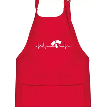 Kuchyňská zástěra Jack Russell Terriér hrubosrstý Ekg - Dětská zástěra na vaření - Univerzální velikost ( Červená )