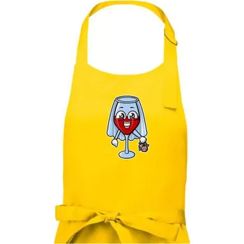 Kuchyňská zástěra Červené víno pro nevěstu - Dámská zástěra na vaření - Univerzální velikost ( Žlutá )