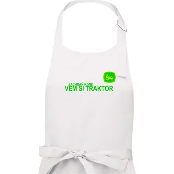 Kuchyňská zástěra Zachraň koně, vem si traktor! - Pánská zástěra na vaření - Univerzální velikost ( Bílá )