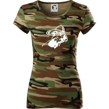 Dámské tričko Zapšklý farmář - Dámské maskáčové triko - 2XL ( Hnědý maskáč )