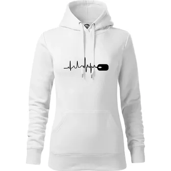 Dámská mikina EKG myš - Mikina dámská Cape s kapucí - XL ( Bílá )