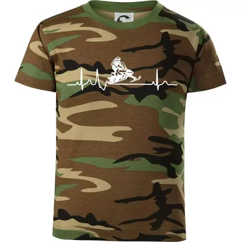 Chlapecké tričko EKG sněžný skútr - Dětské maskáčové triko - 104-110cm / 3-4 roky ( Hnědý maskáč )