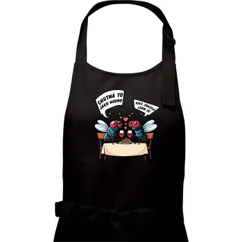 Kuchyňská zástěra Mouchy večeře - Pánská zástěra na vaření - Univerzální velikost ( Černá )