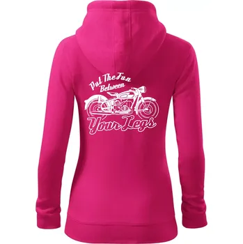 Dámská mikina Put The Fun Between Your Legs Moto - Dámská mikina trendy zipper s kapucí - XS ( Purpurová )