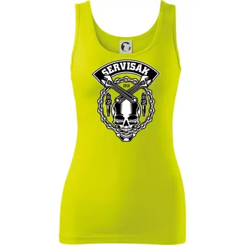 Dámské tričko Lebka servisák - Dámské tílko - 2XL ( Limetková )