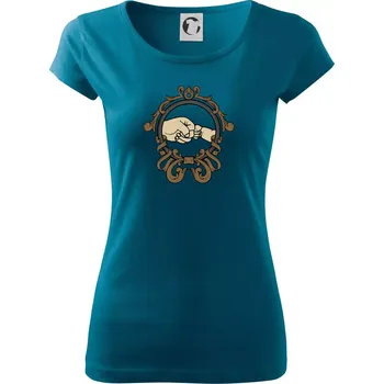 Dámské tričko Táta a syn pěsti - Dámské triko Pure - M ( Petrolejová )