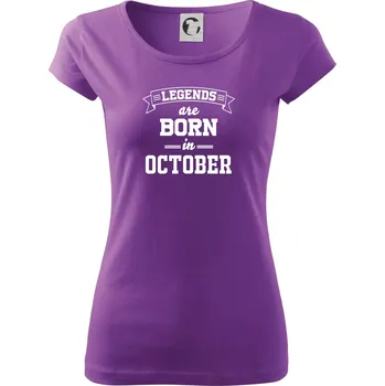 Dámské tričko Legends are born in October - Dámské triko Pure - XS ( Fialová )