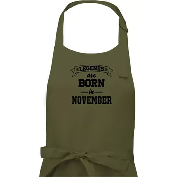 Kuchyňská zástěra Legends are born in November - Dámská zástěra na vaření - Univerzální velikost ( Khaki )