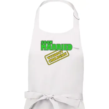 Kuchyňská zástěra Soon married without childern - Pánská zástěra na vaření - Univerzální velikost ( Bílá )