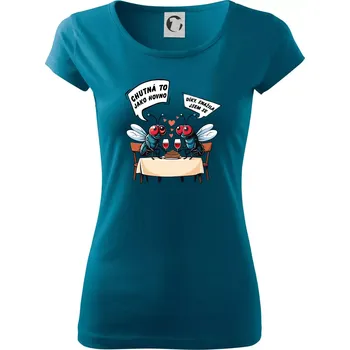 Mouchy večeře - Dámské triko Pure - 3XL ( Petrolejová )