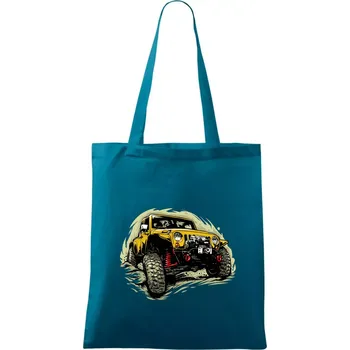 Žlutý offroad s navijákem - Taška bavlněná - 42 x 38 cm ( Petrolejová )