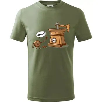 Chlapecké oblečení Nemel už - káva - Tričko dětské bavlněné - 122 cm/6 let ( Khaki )