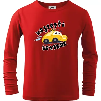 Chlapecké tričko Nejlepší taxikář kreslený - Triko dětské Long Sleeve - 122 cm/6 let ( Červená )